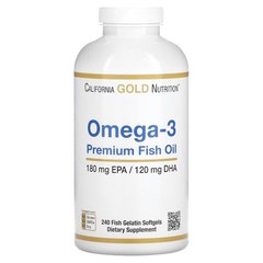 California Gold Nutrition Omega 3 Premium Fish Oil, 240 рибних капсул
