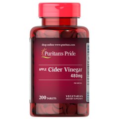 Puritan's Pride Apple Cider Vinegar 480 mg, 200 таблеток