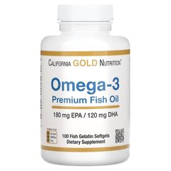 California Gold Nutrition Omega 3 Premium Fish Oil, 100 рибних капсул