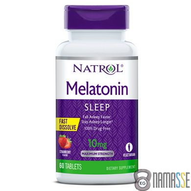 Natrol Melatonin 10mg Fast Dissolve, 60 таблеток Клубника