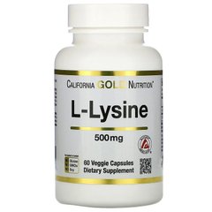 California Gold Nutrition L-Lysine, 60 вегакапсул