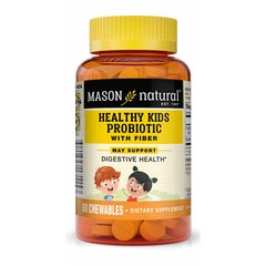 Mason Natural Healthy Kids Probiotic With Fiber Chewables, 60 жувальних таблеток