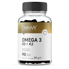 OstroVit Omega 3 D3+K2, 90 капсул