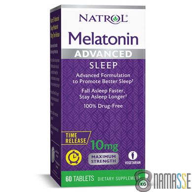 Natrol Melatonin 10mg Advanced Sleep, 60 таблеток