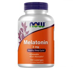 NOW Melatonin 3 mg, 180 жувальних таблеток
