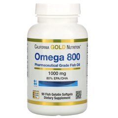 California Gold Nutrition Omega 800, 90 рибних капсул