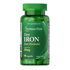 Puritan's Pride Easy Iron 28 mg (Iron Glycinate), 90 капсул