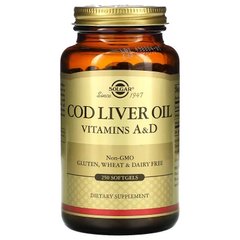 Solgar Cod Liver Oil Vitamin A & D, 250 капсул