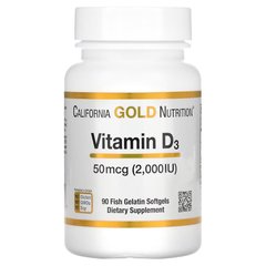 California Gold Nutrition Vitamin D3 50 mcg, 90 рибних капсул