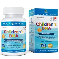 Nordic Naturals Children's DHA 250 mg, 180 капсул - полуниця