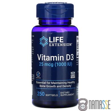 Life Extension Vitamin D3 1000 IU, 250 капсул