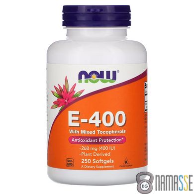NOW Vitamin E-400 D-Alpha Tocopheryl, 250 капсул