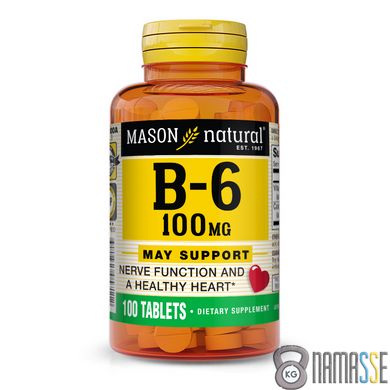 Mason Natural Vitamin B6 100 mg, 100 таблеток