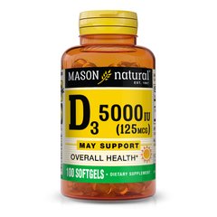 Mason Natural Vitamin D3 5000 IU, 100 капсул