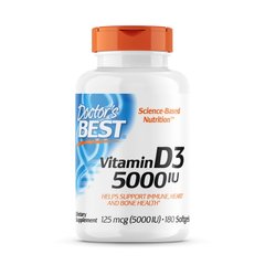 Doctor's Best Vitamin D3 5000 IU, 180 капсул