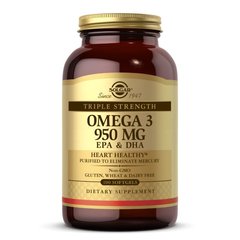 Solgar Triple Strength Omega 3 950 mg, 100 капсул