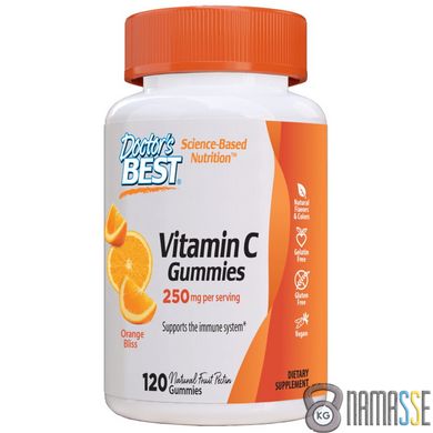 Doctor's Best Vitamin C Gummies 250 mg, 120 желеєк Апельсин