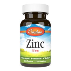 Carlson Labs Zinc 15 mg, 250 таблеток