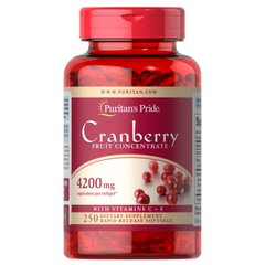 Puritan's Pride Cranberry Fruit Concentrate with C & E, 250 капсул
