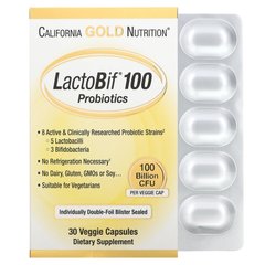 California Gold Nutrition LactoBif 100 Probiotics, 30 вегакапсул