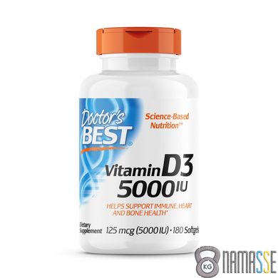 Doctor's Best Vitamin D3 5000 IU, 360 капсул