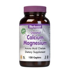 Bluebonnet Albion Chelated Calcium Magnesium, 120 каплет