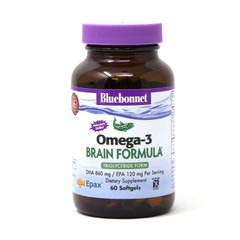 Bluebonnet Nutrition Natural Omega-3 Brain Formula, 60 капсул