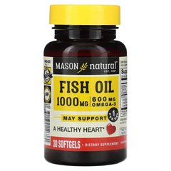 Mason Natural Fish Oil 1000 mg Omega 600 mg, 30 капсул