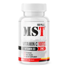 MST Vitamin C + D3 + Zinc, 100 таблеток