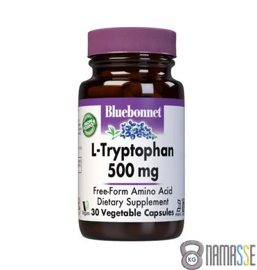 Bluebonnet Nutrition L-Tryptophan 500 mg, 30 вегакапсул