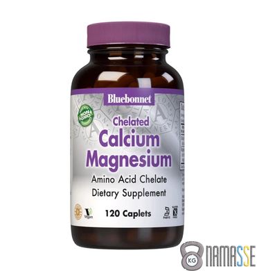 Bluebonnet Albion Chelated Calcium Magnesium, 120 каплет