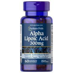 Puritan's Pride Alpha Lipoic Acid 300 mg, 60 гелевих капсул