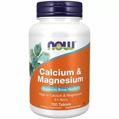 NOW Calcium & Magnesium, 100 таблеток