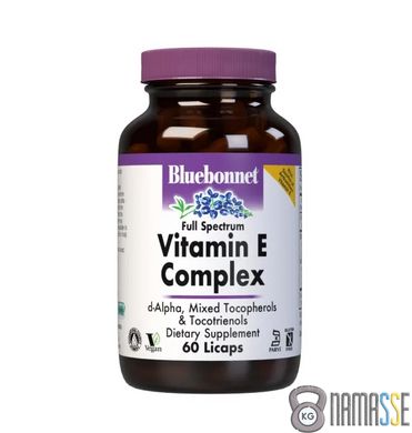 Bluebonnet Full Spectrum Vitamin E, 60 капсул