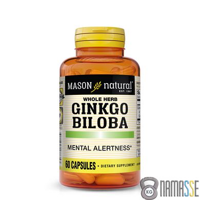 Mason Natural Whole Herb Ginkgo Biloba, 60 капсул