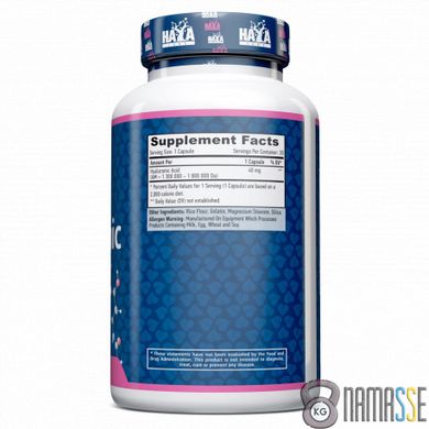 Haya Labs Hyaluronic Acid 40 mg, 30 капсул
