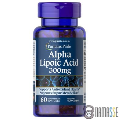 Puritan's Pride Alpha Lipoic Acid 300 mg, 60 гелевих капсул