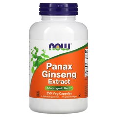 NOW Panax Ginseng 500 mg, 250 вегакапсул