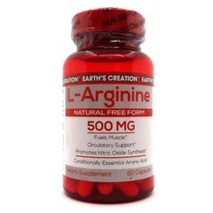 Earth‘s Creation L-Arginine 500 mg, 60 капсул