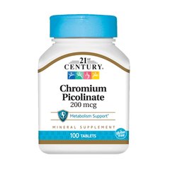 21st Century Chromium Picolinate 200 mcg, 100 таблеток