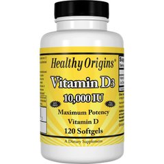 Healthy Origins Vitamin D3 10000 IU, 120 капсул