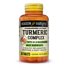 Mason Natural Turmeric Complex With Vitamin D3 & Magnesium, 60 таблеток