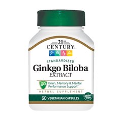 21st Century Ginkgo Biloba Extract, 60 вегакапсул