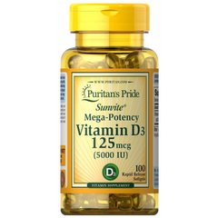 Puritan's Pride Vitamin D3 5000 IU, 100 капсул