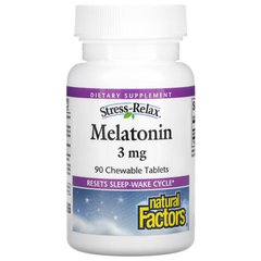 Natural Factors Melatonin 3 mg, 90 жувальних таблеток