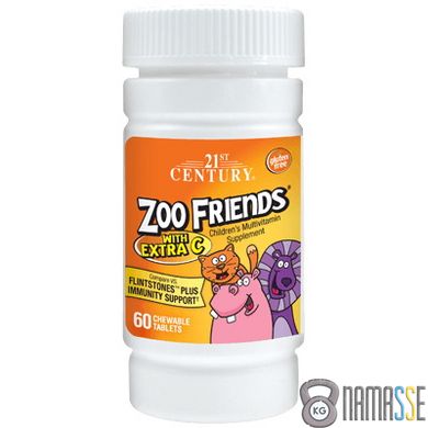 21st Century Zoo Friends with Extra C, 60 таблеток