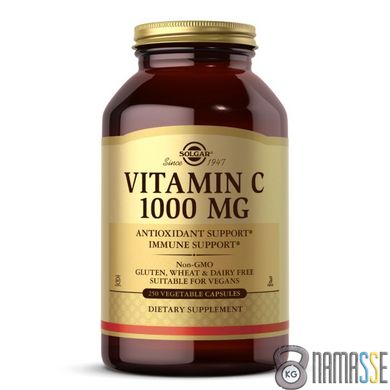 Solgar Vitamin C 1000 mg, 250 вегакапсул