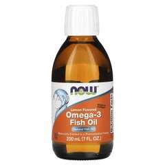NOW Omega-3 Fish Oil, 200 мл Лимон