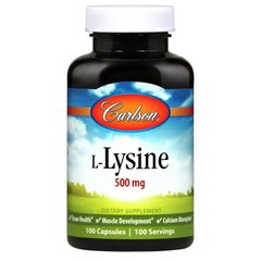 Carlson Labs L-Lysine, 100 капсул