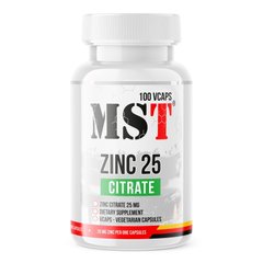 MST Zinc Citrate 25 mg, 100 вегакапсул